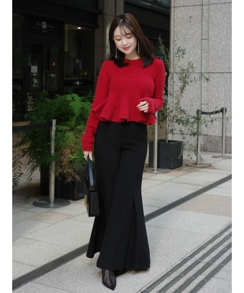 トリアセバックサテンフレアパンツ（その他パンツ）｜anuans（ア