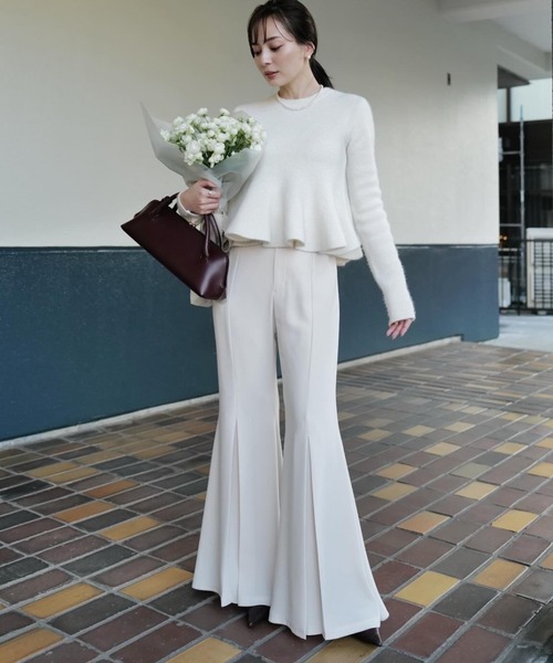 anuans(アニュアンス)の「トリアセバックサテンフレアパンツ(その他パンツ・レディース・ピンク系その他/ブラック/ホワイト系その他・M/S)」の5枚目の写真