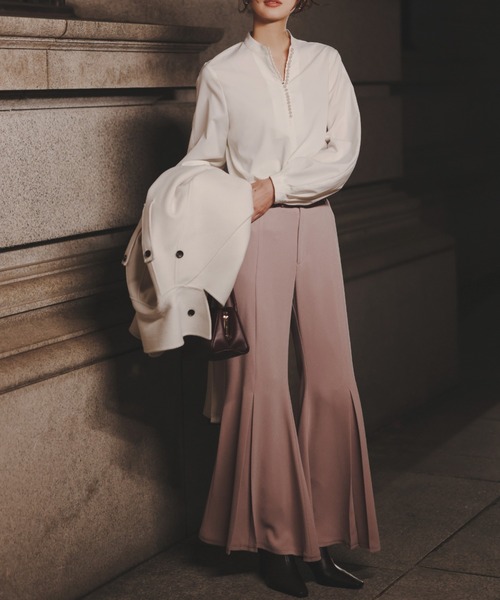 セール】トリアセバックサテンフレアパンツ（その他パンツ）｜anuans