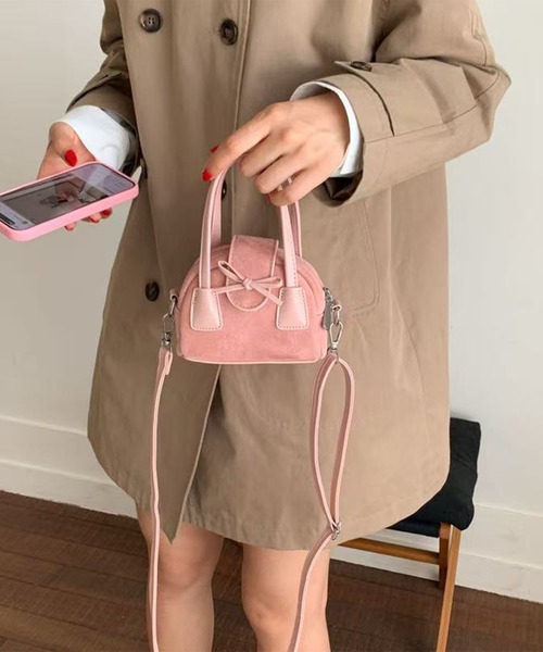 HOOK(フック)の「HOOK for girls ショルダーベルト付きミニボストンバッグ(トートバッグ・レディース・ブラック/ブラウン/ピンク・FREE)」の13枚目の写真