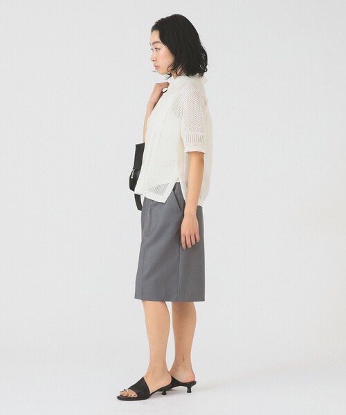 boussole（ブソル）の「【7/31再値下げ】【別注】boussole / Short Sleeve Knit（シャツ/ブラウス・レディース・ホワイト/ブラック・ONE SIZE）」の4枚目の写真