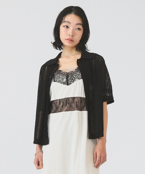 boussole（ブソル）の「【7/31再値下げ】【別注】boussole / Short Sleeve Knit（シャツ/ブラウス・レディース・ホワイト/ブラック・ONE SIZE）」の10枚目の写真