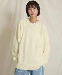 ドルフィンヘアリーVネックニットアイボリー