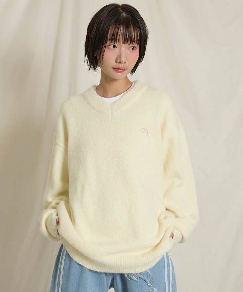 WaiKei(ワイケイ)の「ドルフィンヘアリーVネックニットアイボリー(ニット/セーター・レディース・その他・1/2)」の12枚目の写真