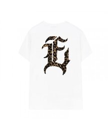 EV E エンブレム レオパード オーバーサイズ 半袖Tシャツ (ホワイト)