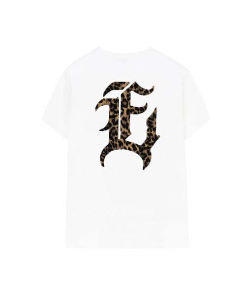 EIGHTVOLUME(エイトボリューム)の「EV E エンブレム レオパード オーバーサイズ 半袖Tシャツ (ホワイト)(Tシャツ/カットソー・メンズ・その他・MEDIUM/LARGE)」の1枚目の写真