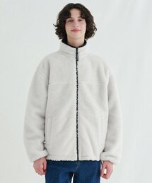MELANGE MASTER（メランジマスター）の「リバーシブルフリースジップアップジャケット [アイボリー/ブラック]（その他アウター）」