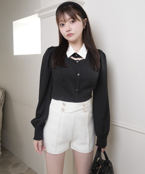 LIPSERVICE（リップサービス）の「アシメベルトショートパンツ（その他パンツ・レディース・ブラック/ホワイト・S/M）」の3枚目の写真