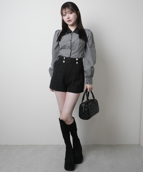 LIPSERVICE（リップサービス）の「アシメベルトショートパンツ（その他パンツ・レディース・ブラック/ホワイト・S/M）」の7枚目の写真