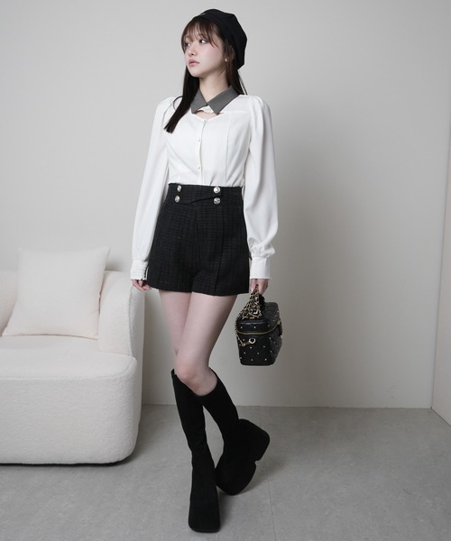 LIPSERVICE（リップサービス）の「アシメベルトショートパンツ（その他パンツ・レディース・ブラック/ホワイト・S/M）」の12枚目の写真