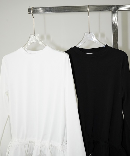 chuclla(チュクラ)の「チュールヘム リボンドロートップス chw26s030(Tシャツ/カットソー・レディース・ホワイト/ブラック・FREE)」の22枚目の写真