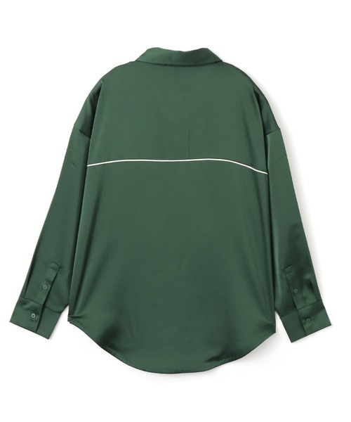 NIKE（ナイキ）の「NIKE AS W NSW OFFLN WVN STN LS TOP / ナイキ ウィメンズ NSW OFFLN ウーヴン STN L/S トップ 【SP】（シャツ/ブラウス・レディース・グリーン/ブラック・S/M/L）」の9枚目の写真