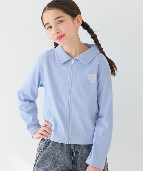 coca(coca)(コカ)の「キッズ リブジップアップトップス(Tシャツ/カットソー・キッズ・ブラック/ブルー・120/130/140/150)」の2枚目の写真