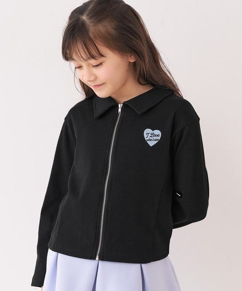 coca(coca)(コカ)の「キッズ リブジップアップトップス(Tシャツ/カットソー・キッズ・ブラック/ブルー・120/130/140/150)」の1枚目の写真