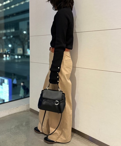 EFOLE（エフォル）の「【ZOZO限定】Narrow belted shoulder bag/ナローベルトショルダーバッグ（ショルダーバッグ・レディース・キャメル/ブラック・FREE）」の10枚目の写真