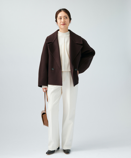 VERMEIL par iena（ヴェルメイユパーイエナ）の「super120s ビッグショールリバーコート（その他アウター・レディース・ブラック/ブラウン・FREE）」の13枚目の写真