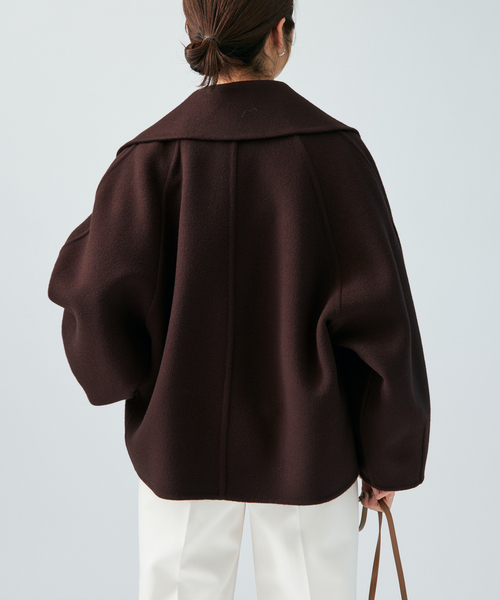 VERMEIL par iena（ヴェルメイユパーイエナ）の「super120s ビッグショールリバーコート（その他アウター・レディース・ブラック/ブラウン・FREE）」の16枚目の写真