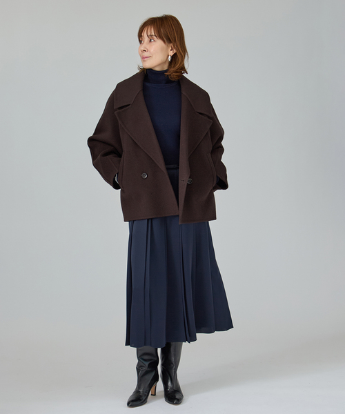 VERMEIL par iena（ヴェルメイユパーイエナ）の「super120s ビッグショールリバーコート（その他アウター・レディース・ブラック/ブラウン・FREE）」の17枚目の写真