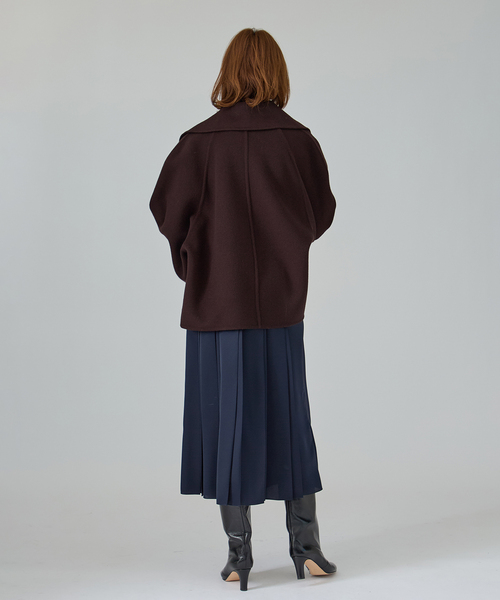 VERMEIL par iena（ヴェルメイユパーイエナ）の「super120s ビッグショールリバーコート（その他アウター・レディース・ブラック/ブラウン・FREE）」の18枚目の写真