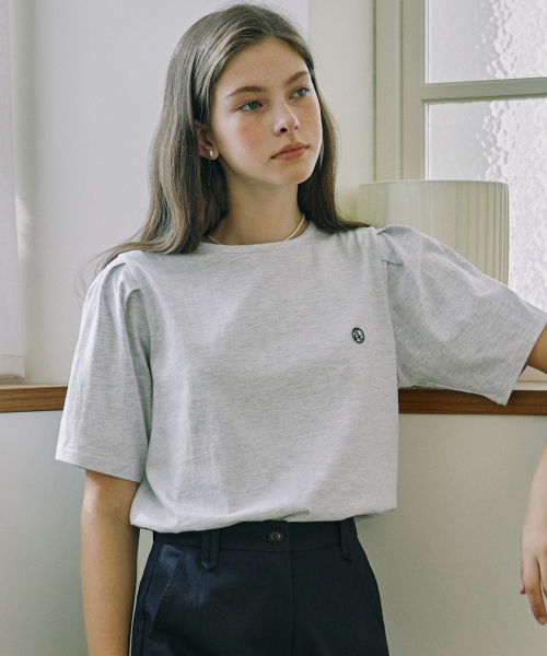 NONLOCAL(ノンローカル)の「Volume sleeve Logo T-shirt - Light Grey(Tシャツ/カットソー・レディース・その他・FREE)」の1枚目の写真