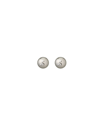 LOGO BALL EARRING - SILVER