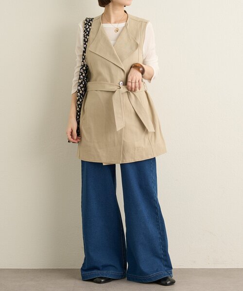 Omekashi（オメカシ）の「ダブルノーカラージレ（ベスト・レディース・ベージュ/アイボリー・FREE）」の17枚目の写真