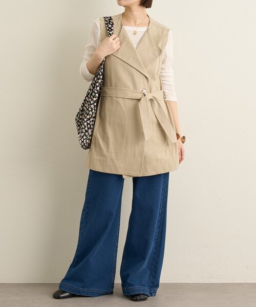 Omekashi（オメカシ）の「ダブルノーカラージレ（ベスト・レディース・ベージュ/アイボリー・FREE）」の21枚目の写真