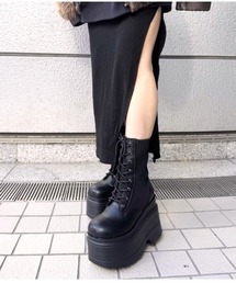 R&E（アールアンドイー）の「【2026SS新作】【R&E】ボリュームソールソックスレースアップミドルブーツ（ブーツ）」