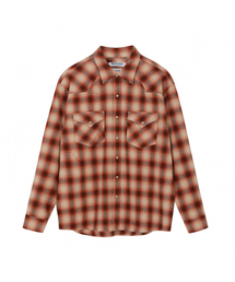 [PRODE x MIJ] Damaged Western Check Shirt (Orange)