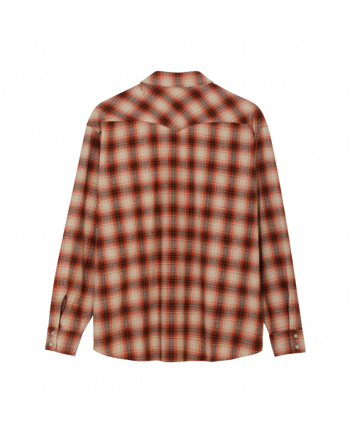 PRODESHIRT（プロデシャツ）の「[PRODE x MIJ] Damaged Western Check Shirt (Orange)（シャツ/ブラウス・メンズ・その他・XL）」の2枚目の写真