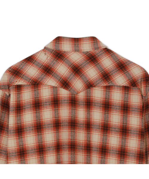 PRODESHIRT（プロデシャツ）の「[PRODE x MIJ] Damaged Western Check Shirt (Orange)（シャツ/ブラウス・メンズ・その他・XL）」の4枚目の写真