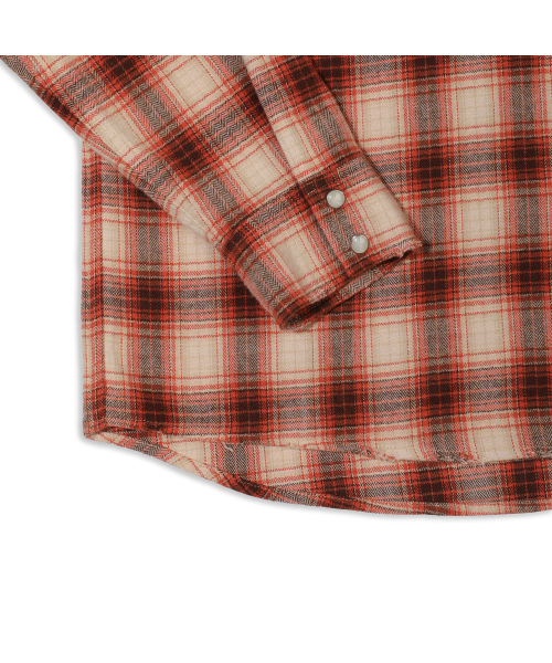 PRODESHIRT（プロデシャツ）の「[PRODE x MIJ] Damaged Western Check Shirt (Orange)（シャツ/ブラウス・メンズ・その他・XL）」の5枚目の写真