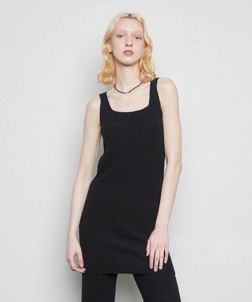 LARTIGENT(ラーティゼン)の「L3 DEMAGE KNIT DRESS(BLACK)(ワンピース・レディース・その他・FREE)」の1枚目の写真