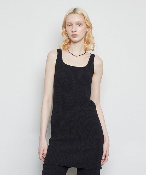 LARTIGENT(ラーティゼン)の「L3 DEMAGE KNIT DRESS(BLACK)(ワンピース・レディース・その他・FREE)」の2枚目の写真