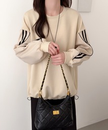 emi+（エミプラス）の「袖異素材配色ラインスウェットプルオーバー（スウェット）」