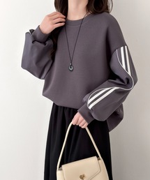 emi+（エミプラス）の「袖異素材配色ラインスウェットプルオーバー（スウェット）」