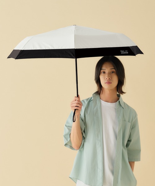 IZA(イーザ)の「IZA【耐風】 切り継ぎデザイン 完全遮光100% メンズ 日傘 折りたたみ 晴雨兼用 Wpc. WIND RESISTANCE(折りたたみ傘・レディース・ホワイト系その他/ベージュ系その他/グレー系その他・FREE)」の2枚目の写真