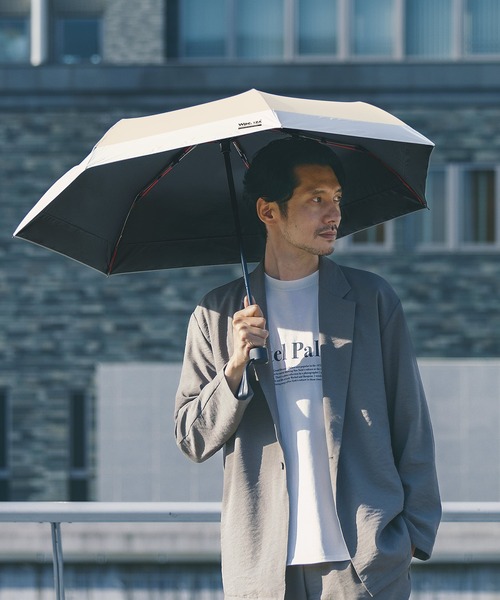 IZA(イーザ)の「IZA【耐風】 切り継ぎデザイン 完全遮光100% メンズ 日傘 折りたたみ 晴雨兼用 Wpc. WIND RESISTANCE(折りたたみ傘・レディース・ホワイト系その他/ベージュ系その他/グレー系その他・FREE)」の5枚目の写真