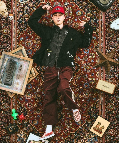 EFFECTEN(エフェクテン)の「mcg3769-Stitch smooth cardigan カーディガン(efsal-18)(カーディガン/ボレロ・メンズ・オレンジ系その他/ブラック・M/L)」の3枚目の写真