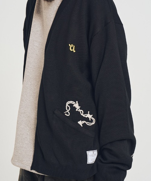 EFFECTEN(エフェクテン)の「mcg3769-Stitch smooth cardigan カーディガン(efsal-18)(カーディガン/ボレロ・メンズ・オレンジ系その他/ブラック・M/L)」の8枚目の写真