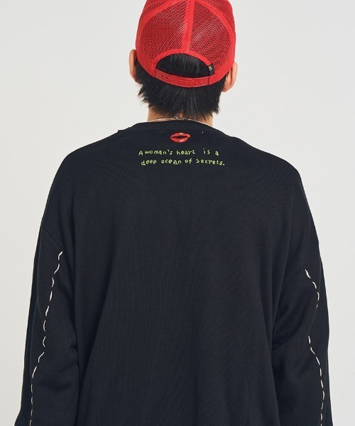 EFFECTEN(エフェクテン)の「mcg3769-Stitch smooth cardigan カーディガン(efsal-18)(カーディガン/ボレロ・メンズ・オレンジ系その他/ブラック・M/L)」の9枚目の写真