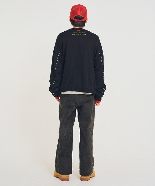 EFFECTEN(エフェクテン)の「mcg3769-Stitch smooth cardigan カーディガン(efsal-18)(カーディガン/ボレロ・メンズ・オレンジ系その他/ブラック・M/L)」の12枚目の写真