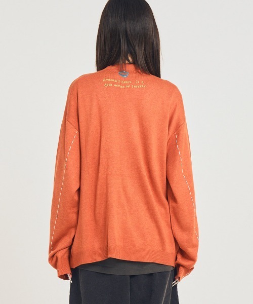 EFFECTEN(エフェクテン)の「mcg3769-Stitch smooth cardigan カーディガン(efsal-18)(カーディガン/ボレロ・メンズ・オレンジ系その他/ブラック・M/L)」の14枚目の写真