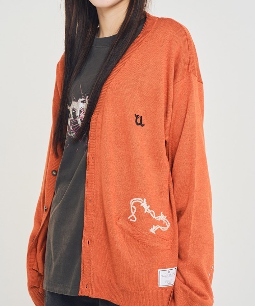 EFFECTEN(エフェクテン)の「mcg3769-Stitch smooth cardigan カーディガン(efsal-18)(カーディガン/ボレロ・メンズ・オレンジ系その他/ブラック・M/L)」の15枚目の写真