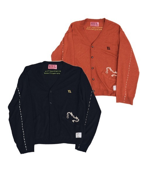 EFFECTEN(エフェクテン)の「mcg3769-Stitch smooth cardigan カーディガン(efsal-18)(カーディガン/ボレロ・メンズ・オレンジ系その他/ブラック・M/L)」の20枚目の写真