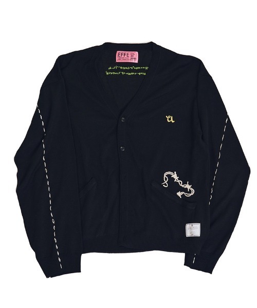 EFFECTEN(エフェクテン)の「mcg3769-Stitch smooth cardigan カーディガン(efsal-18)(カーディガン/ボレロ・メンズ・オレンジ系その他/ブラック・M/L)」の21枚目の写真