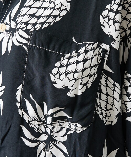 REMI RELIEF(レミレリーフ)の「【REMI RELIEF / レミ レリーフ】パイナップル柄アロハシャツ/ユニセックス/RN30389014(シャツ/ブラウス・メンズ・ブラック/スモークピンク・M/L)」の10枚目の写真