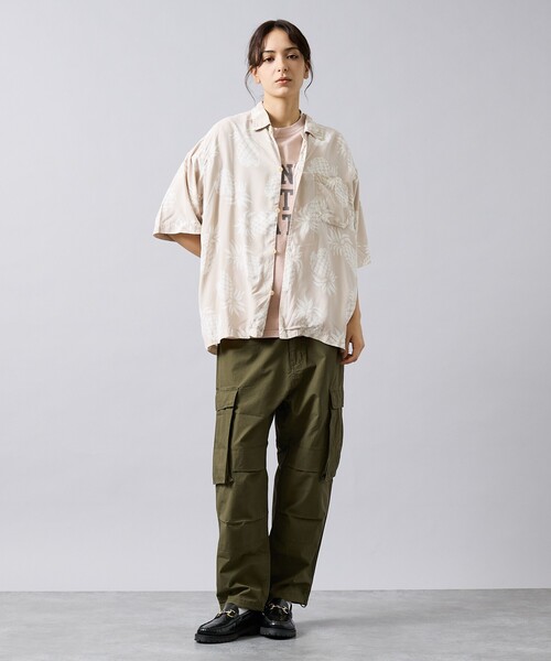 REMI RELIEF(レミレリーフ)の「【REMI RELIEF / レミ レリーフ】パイナップル柄アロハシャツ/ユニセックス/RN30389014(シャツ/ブラウス・メンズ・ブラック/スモークピンク・M/L)」の11枚目の写真