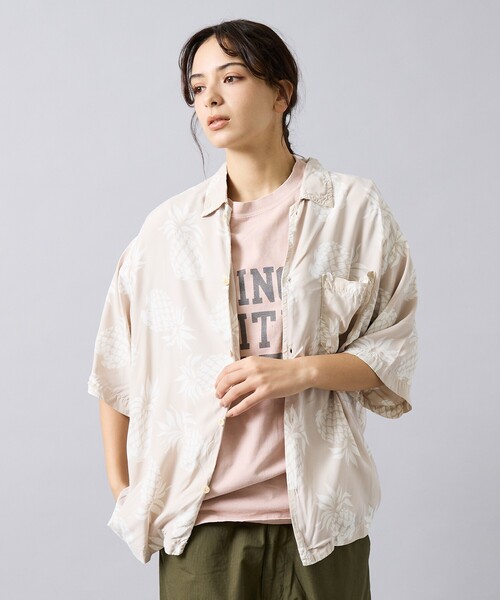 REMI RELIEF(レミレリーフ)の「【REMI RELIEF / レミ レリーフ】パイナップル柄アロハシャツ/ユニセックス/RN30389014(シャツ/ブラウス・メンズ・ブラック/スモークピンク・M/L)」の13枚目の写真