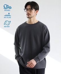 【抗ピリング・防シワ・ウォッシャブル】ハイポンチ長袖カットソー